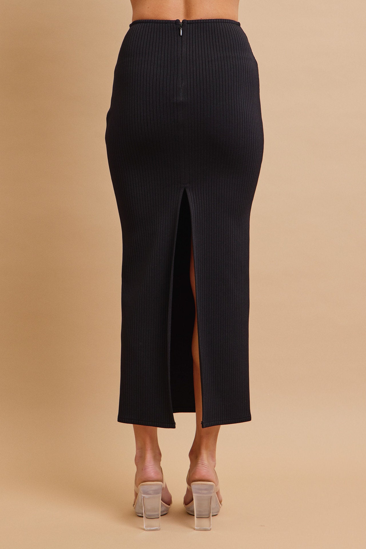 Crystal Buckle Bliss Knit Cardigan and Maxi Front Slit Skirt Set