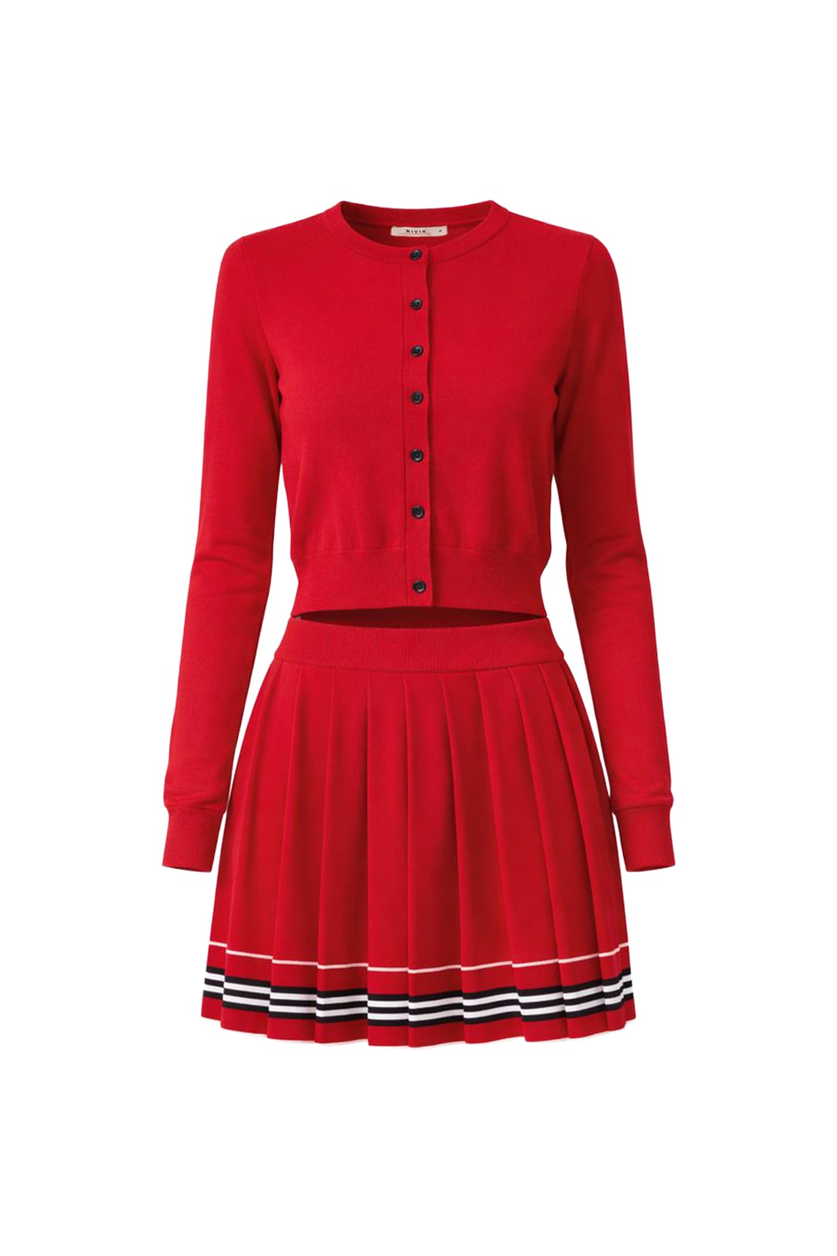 In The Cards Knit Cardigan And Pleated Mini Skirt Set