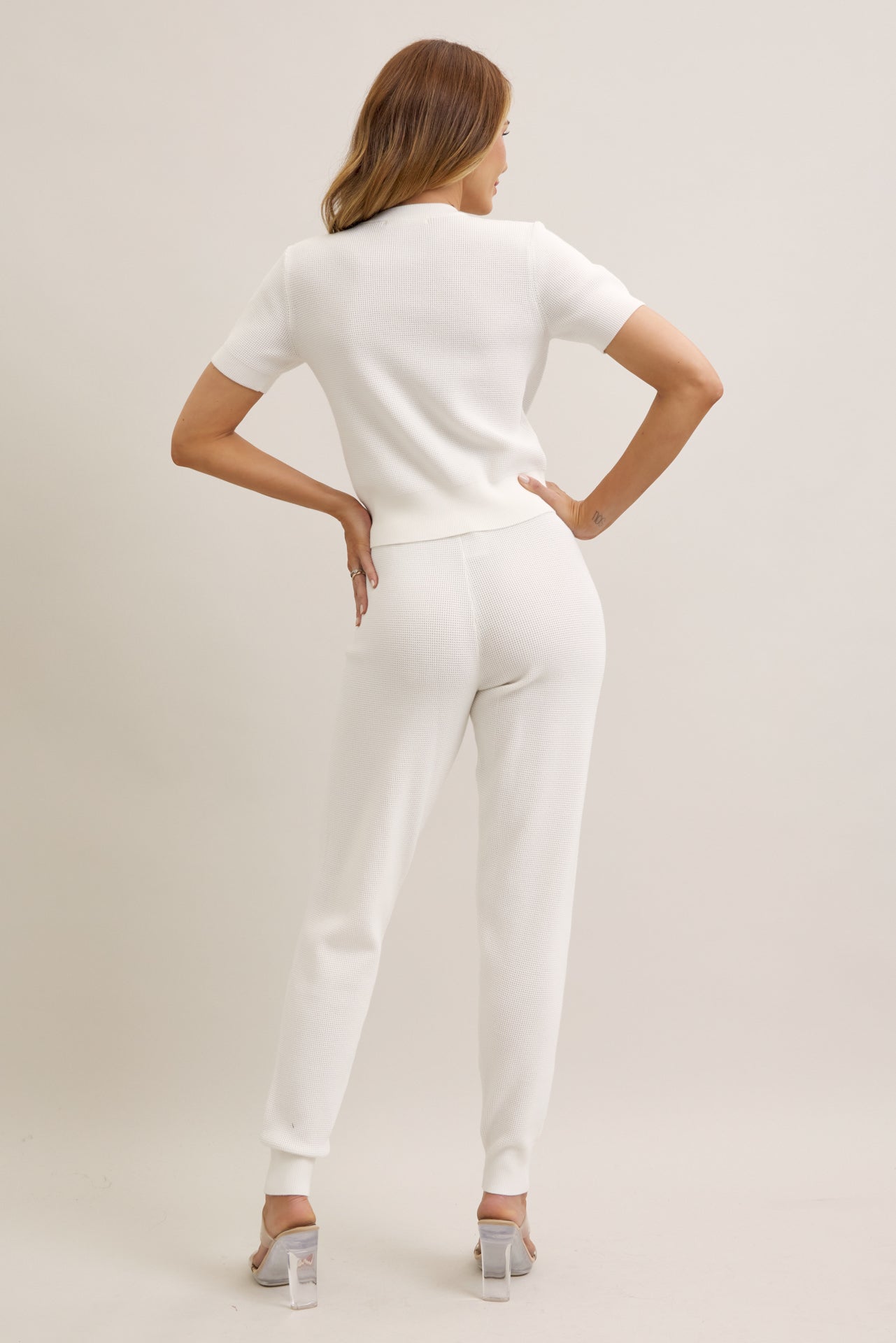 Evelina Knit Short Sleeve Top and Jogger Pants Set