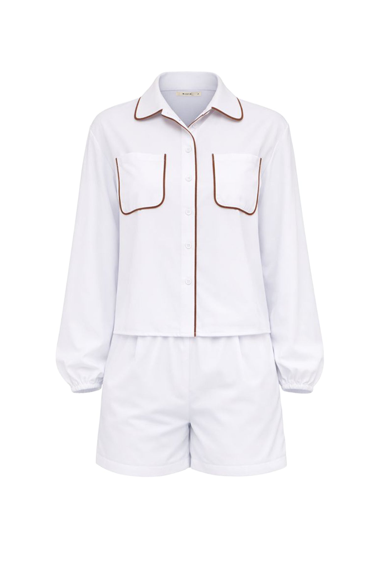 Contrast Harmony Woven Shirt & Shorts Set