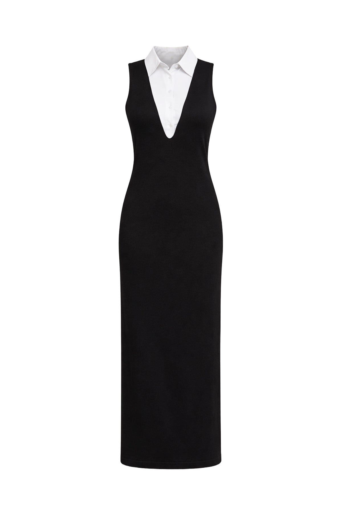 Peek-a-chic Knit Sleeveless Maxi Dress