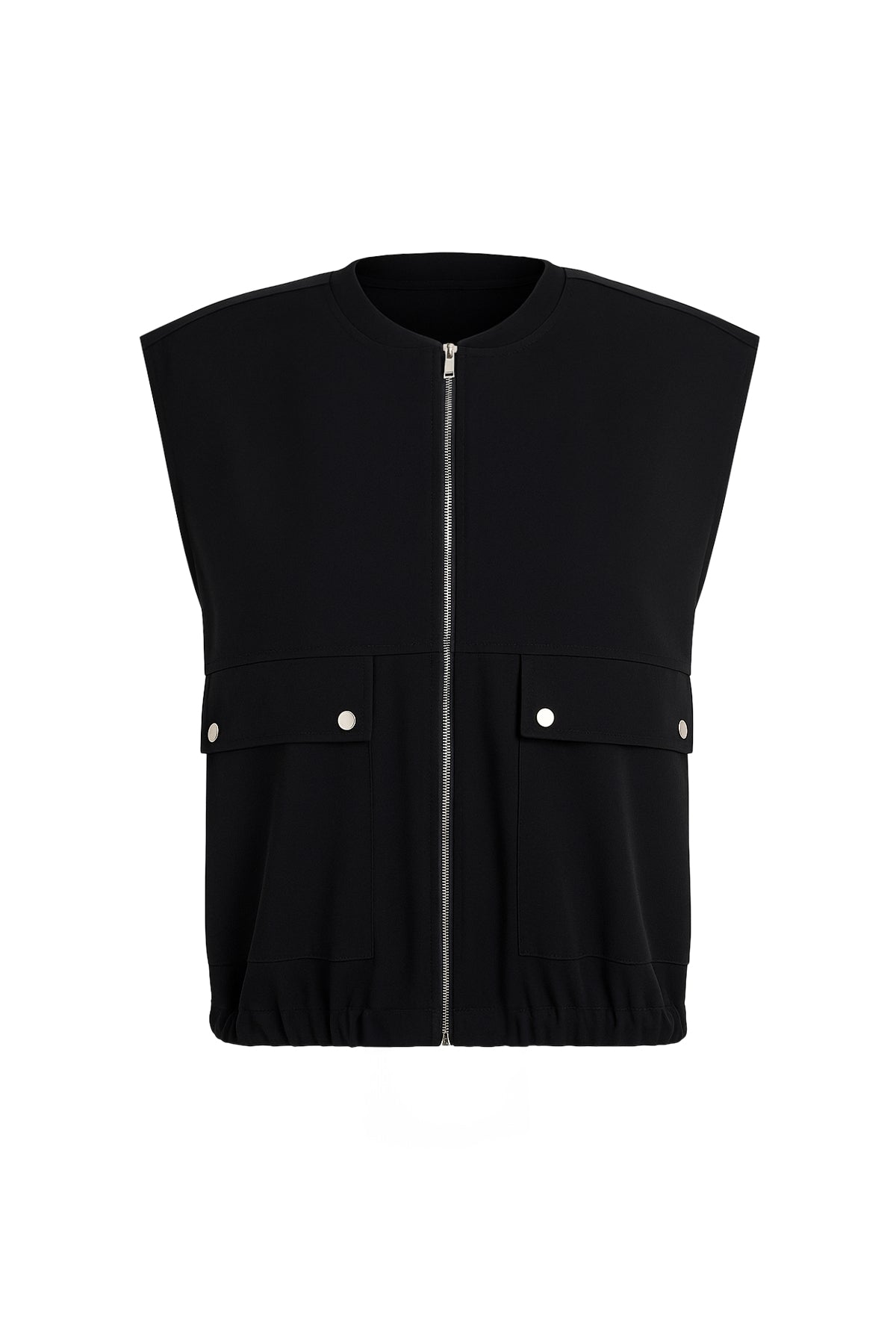 Oversized Voluminous Vest With Flap Pockets