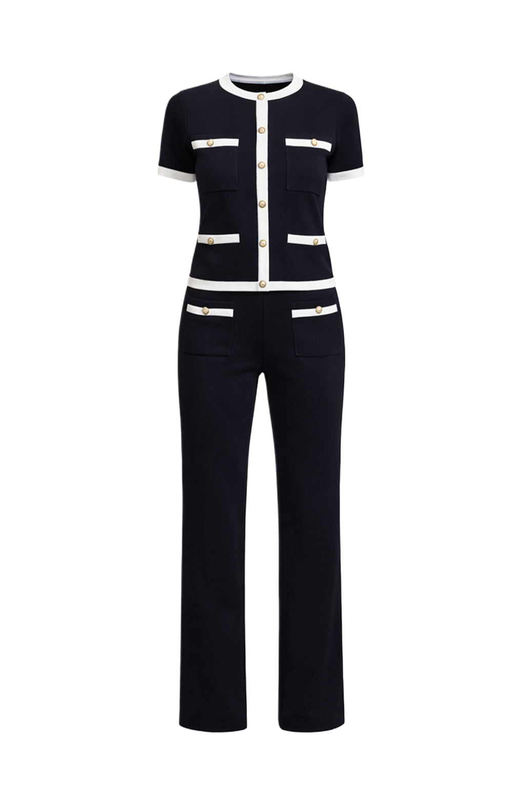 Odessa Knit Short Sleeve Cardigan And Pants Set