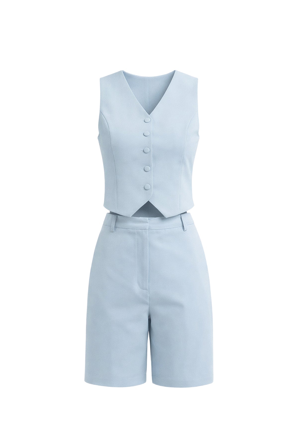 Sea Breeze Weave Vest & Long Shorts Set