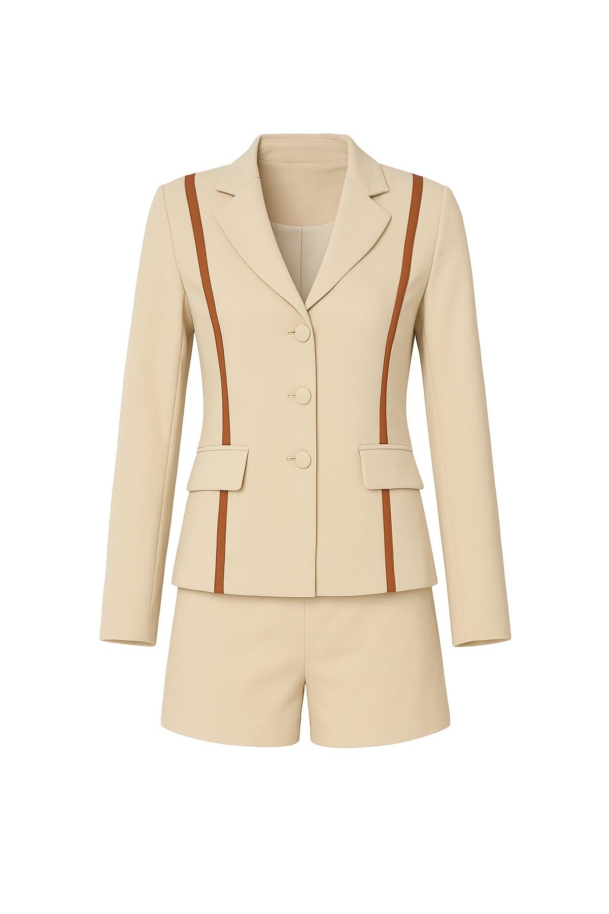 Leather-luxe Blazer & Shorts Set