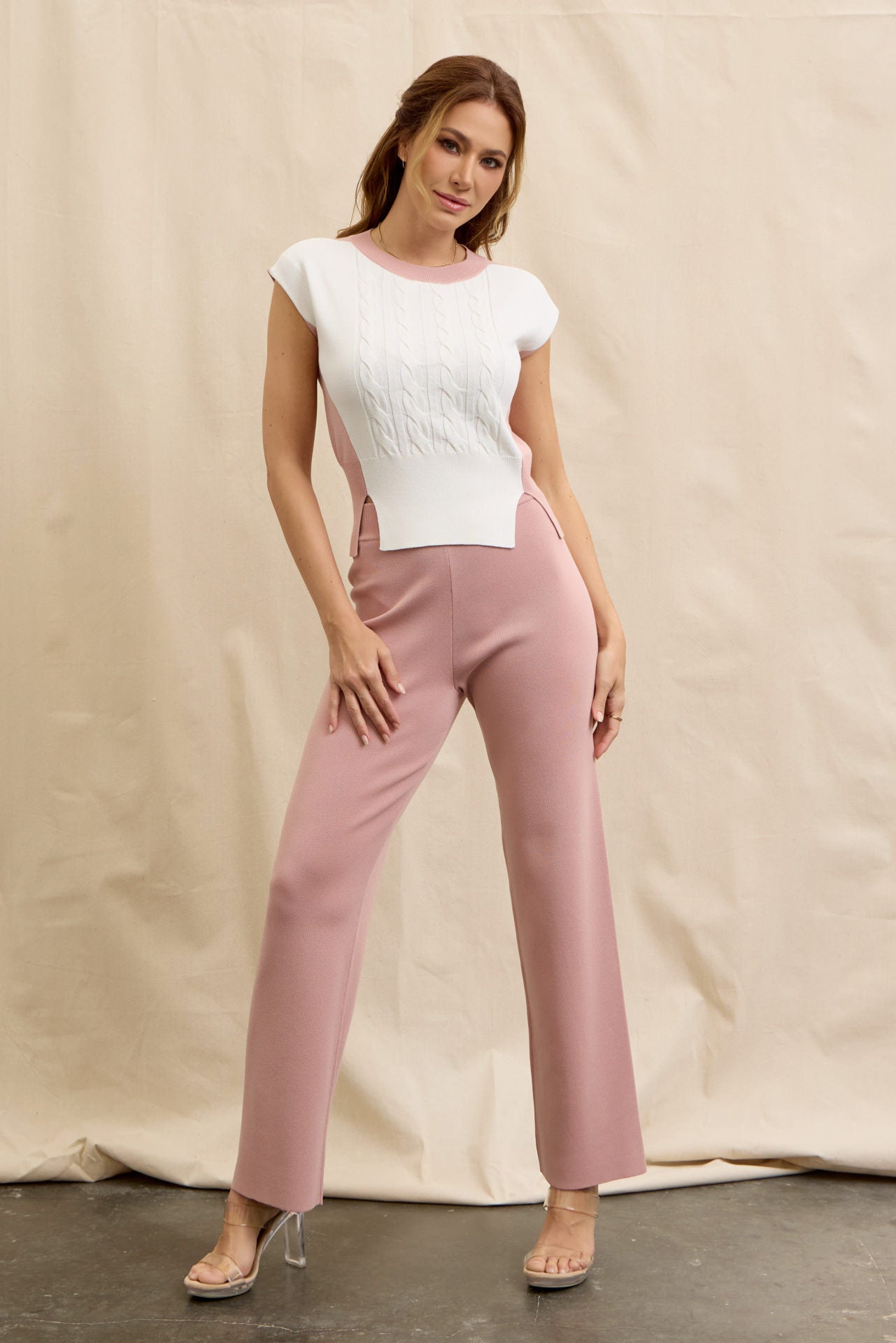 Luma Ribbed Knit Top & Pants Set