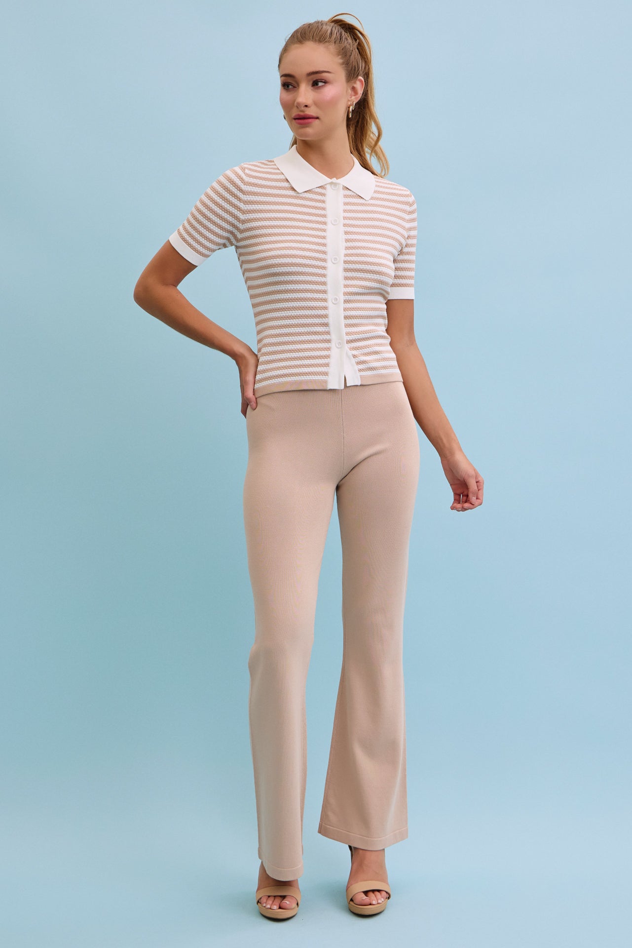 Xandra Ribbed Knit Top & Pants Set