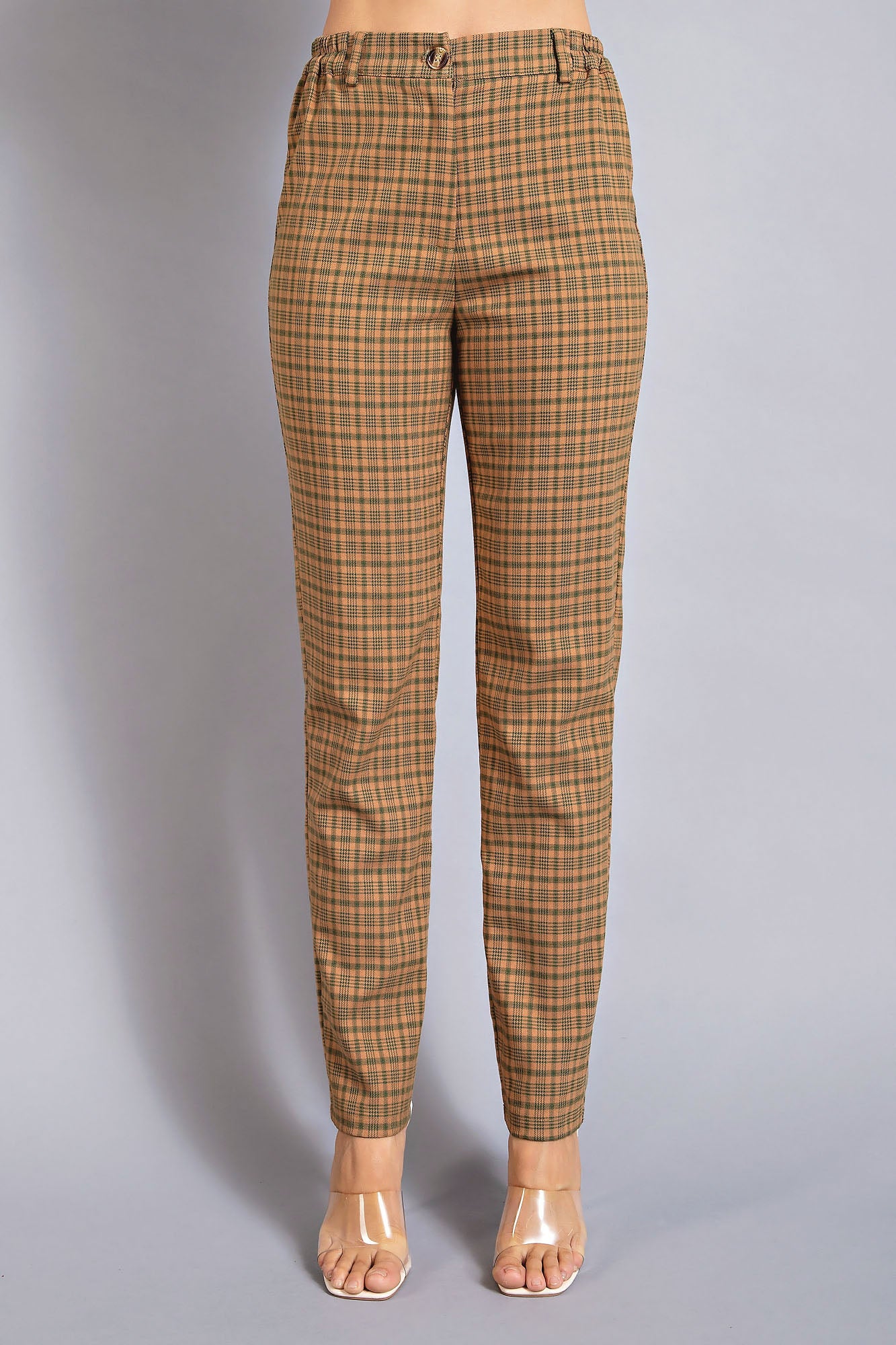 Mom Fit Plaid Pants