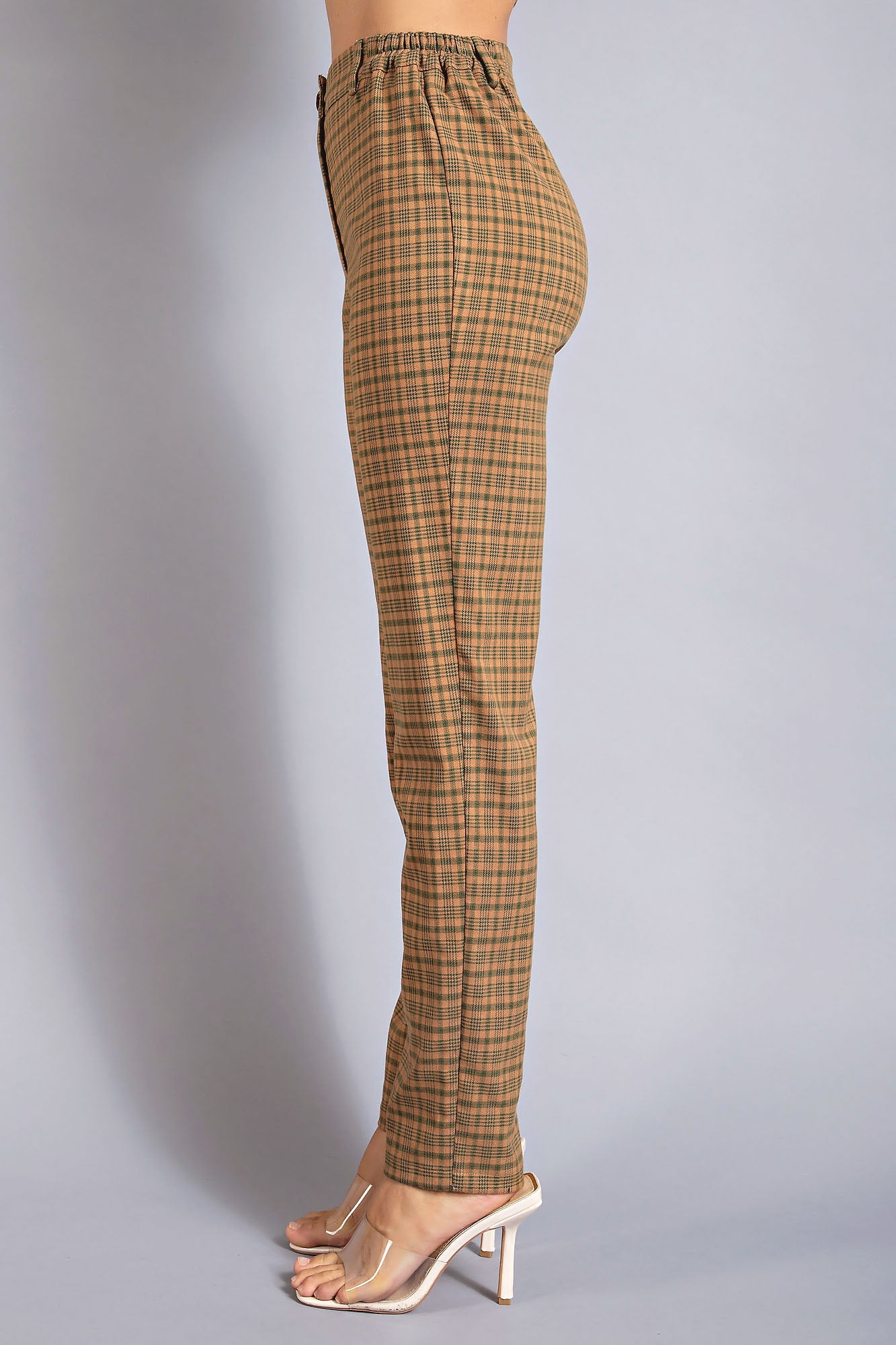 Mom Fit Plaid Pants