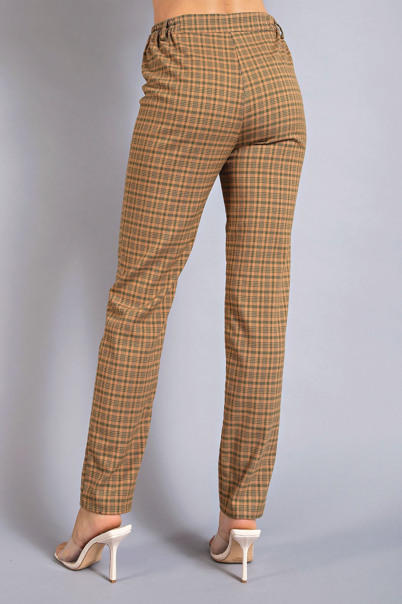 Mom Fit Plaid Pants