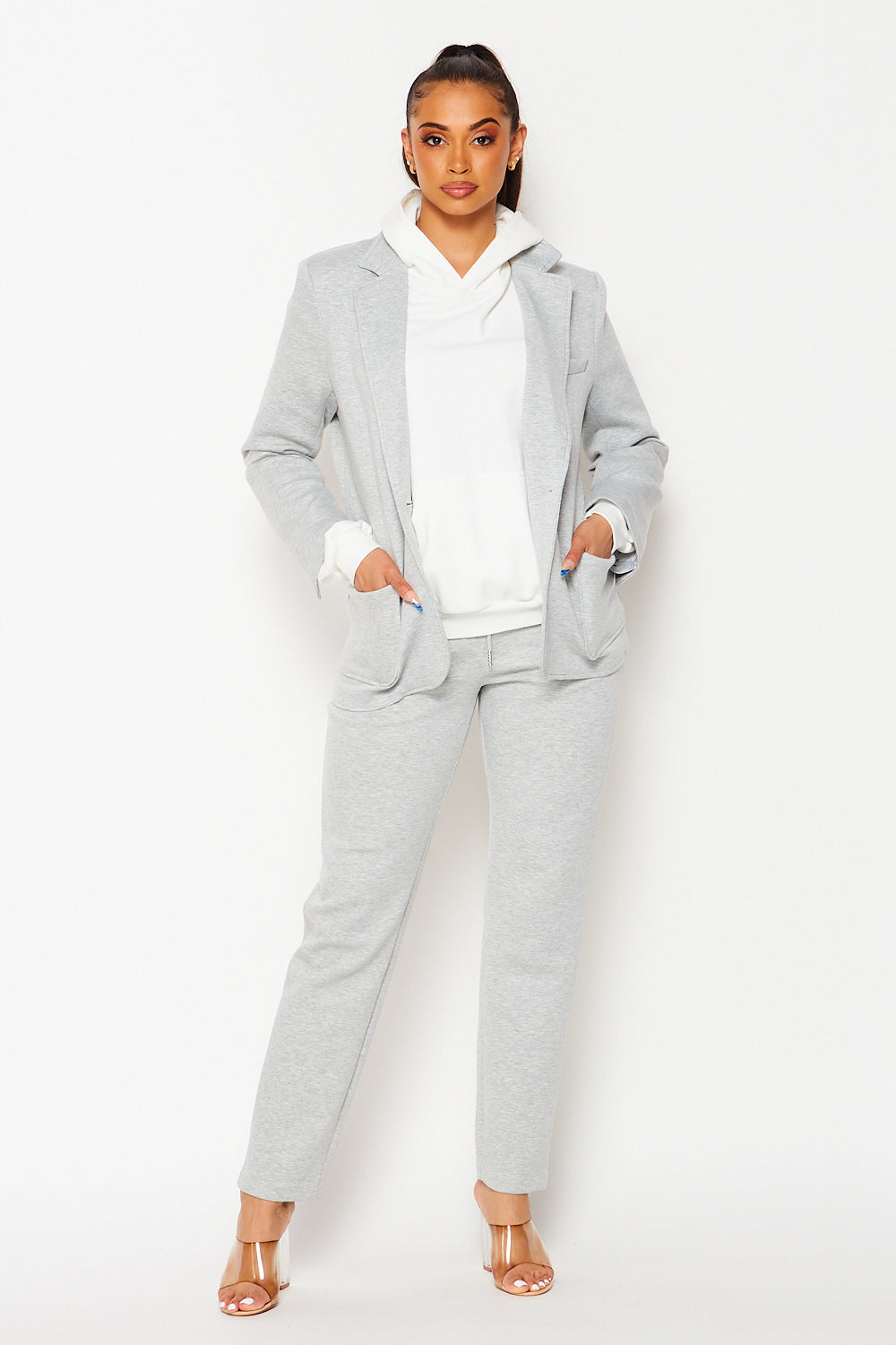 Knit Easy Blazer and Jogger Pants Set