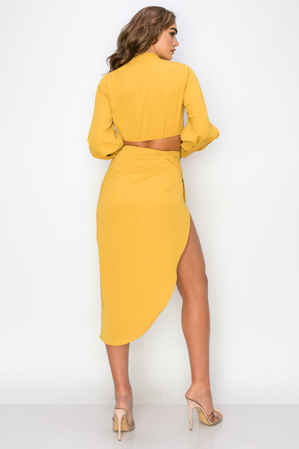 Satin Top & Skirt 2 Piece Set