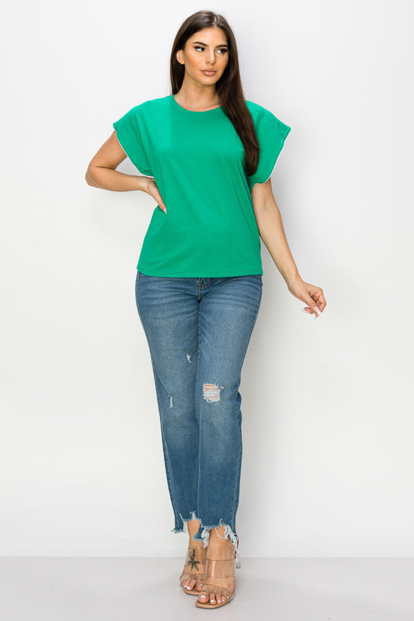 Solid Short Sleeve Top