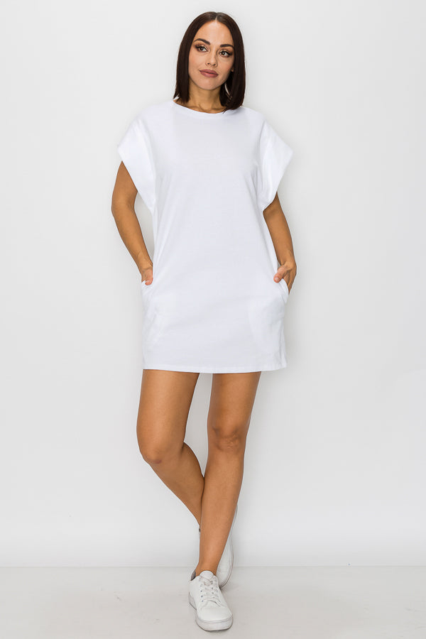 Solid Color Mini Dress