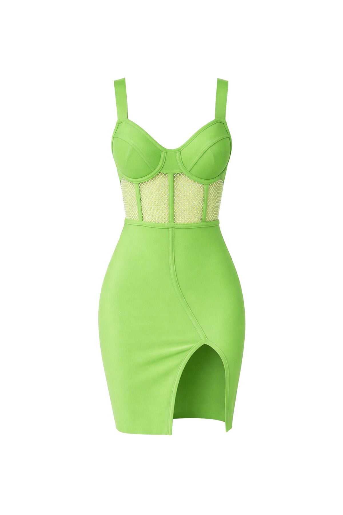 Bandage Mini Dress with Embellished See Through Waist