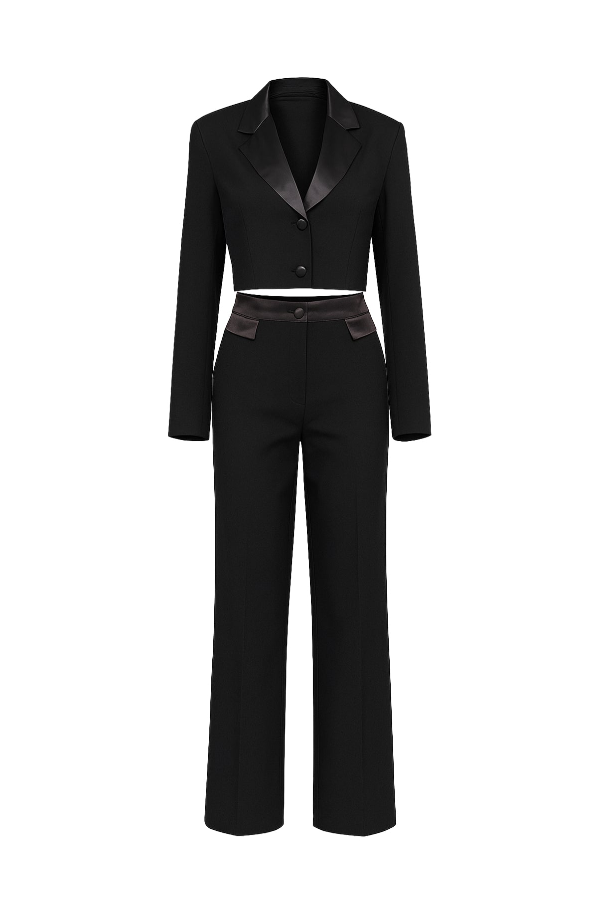 Crop Blazer and Pants Set