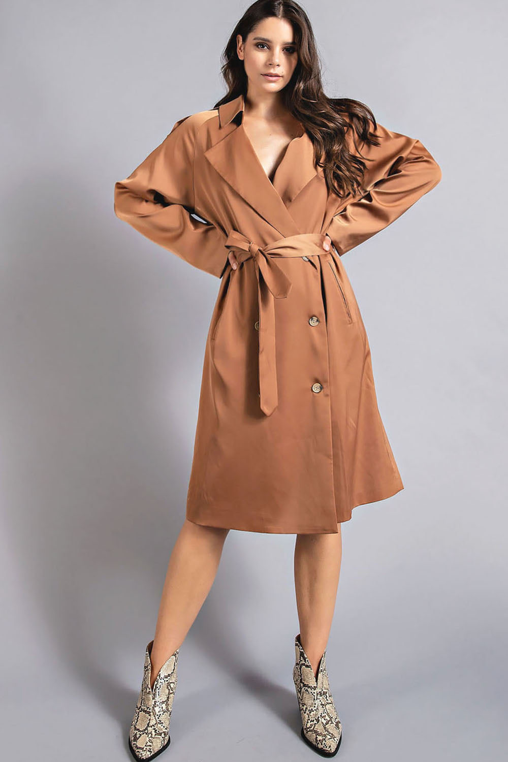 Satin Trench Coat