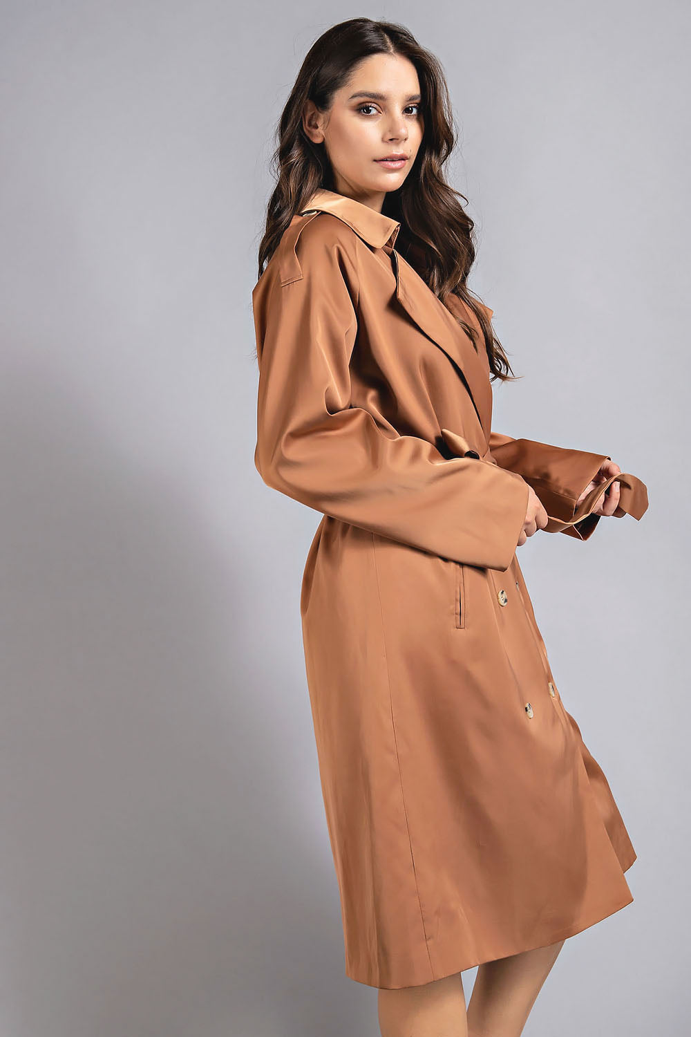 Satin Trench Coat