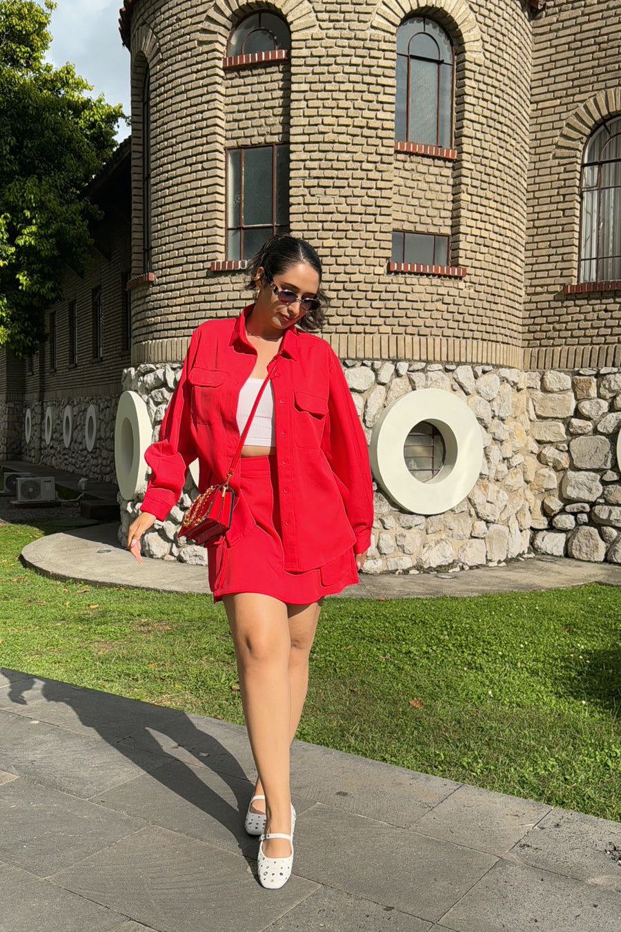 Cora Long Sleeve Shirt & Cargo Skirt Set