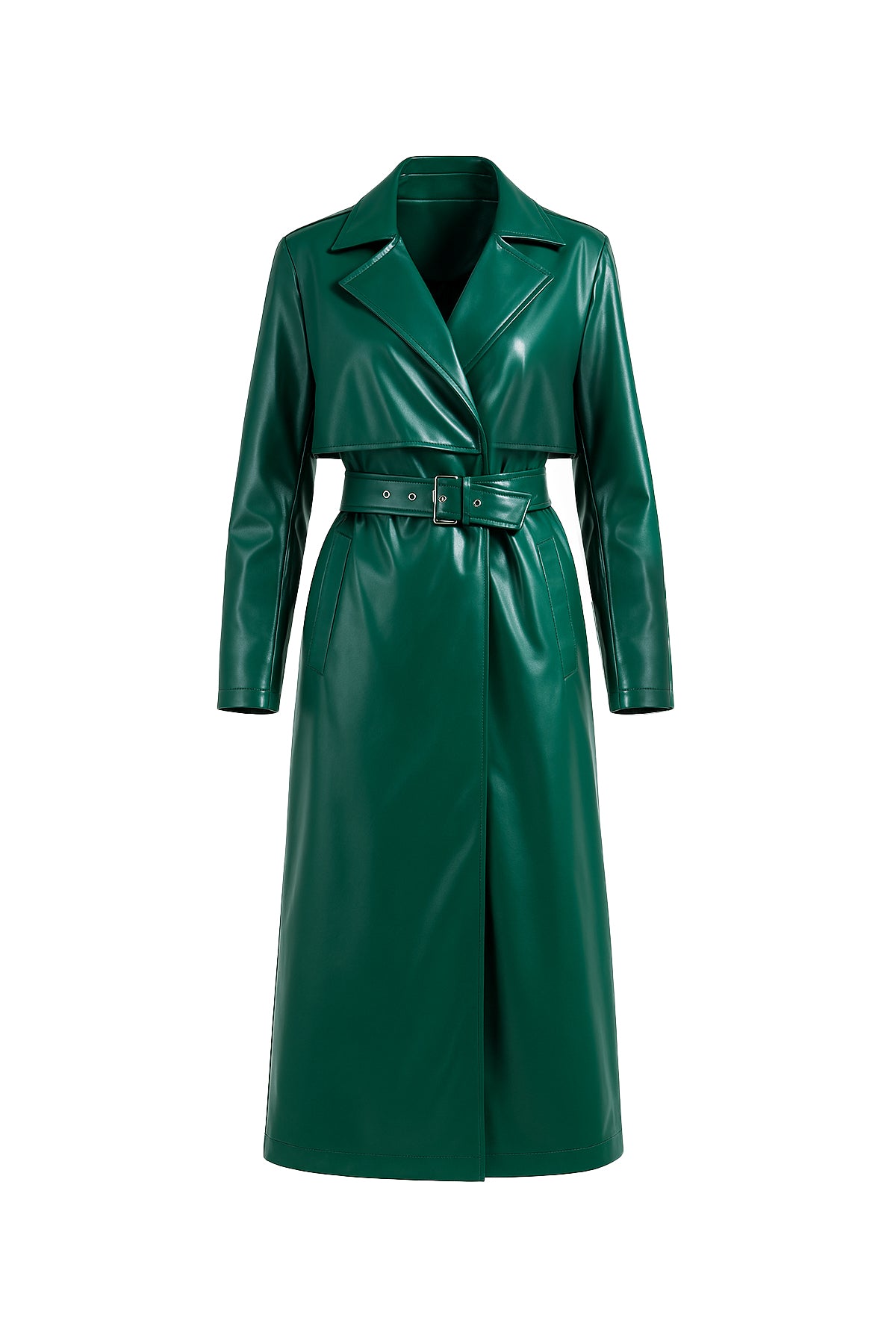 Vegan Leather Trench Coat