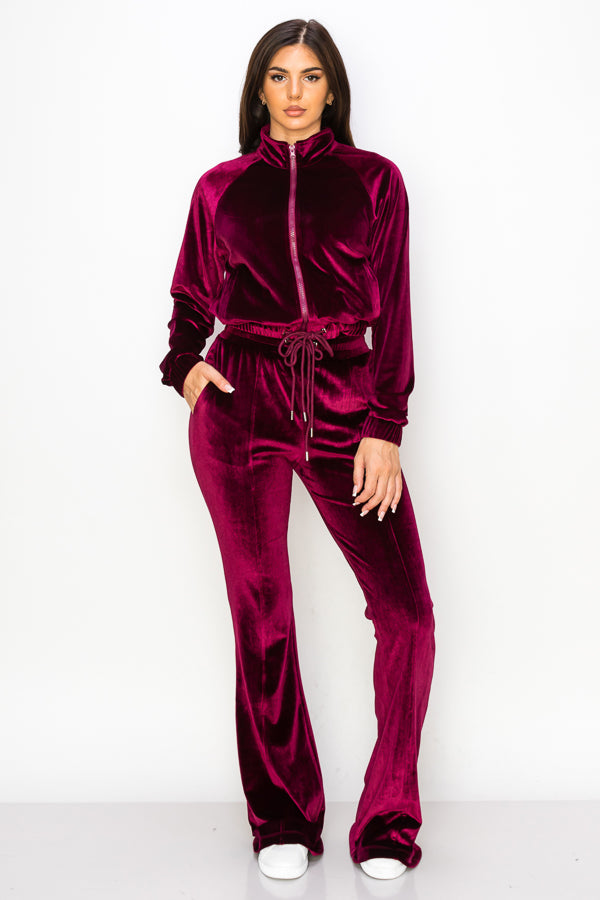 Velvet Two Piece Track Suit