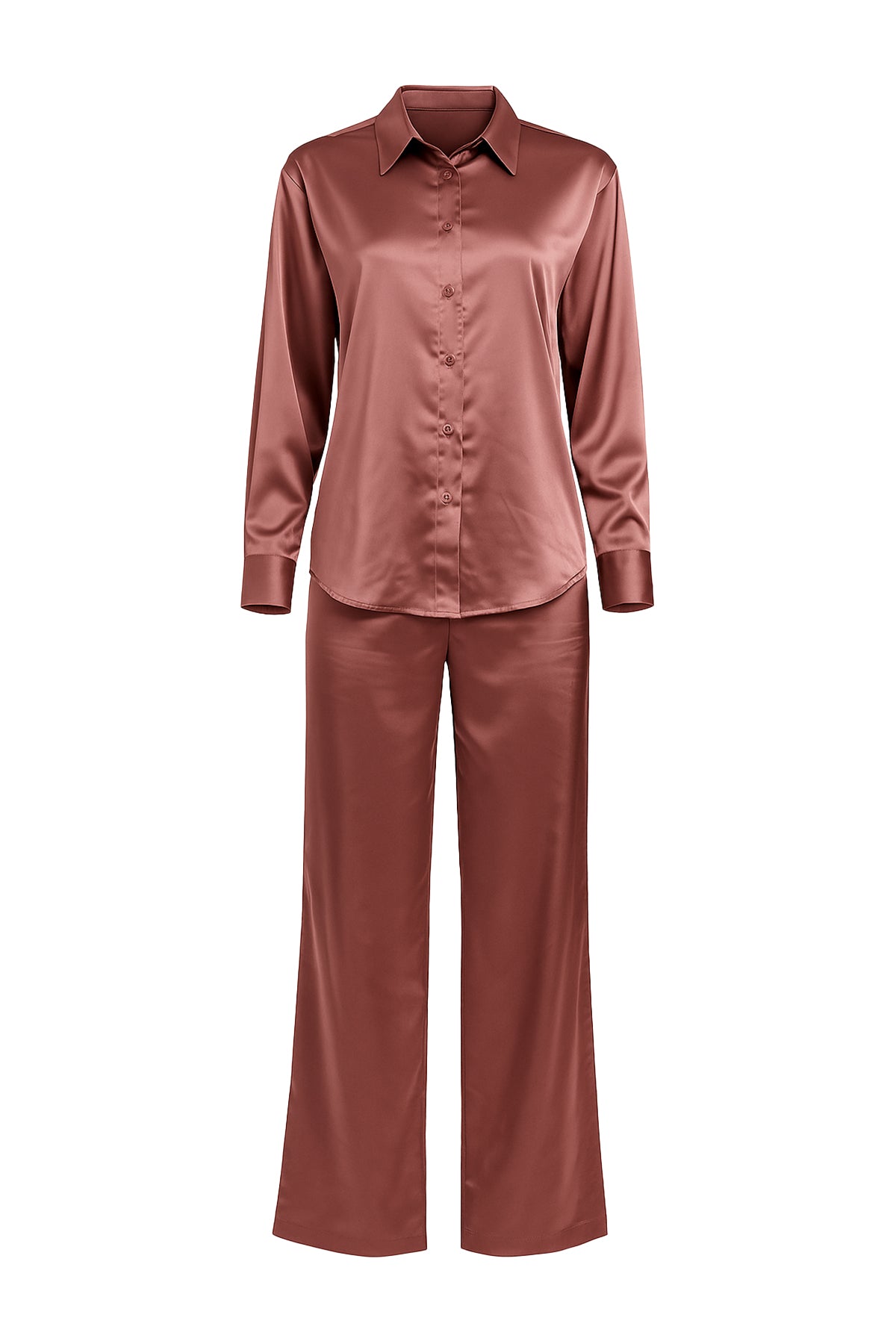 Conjunto metálico de camisa y pantalones