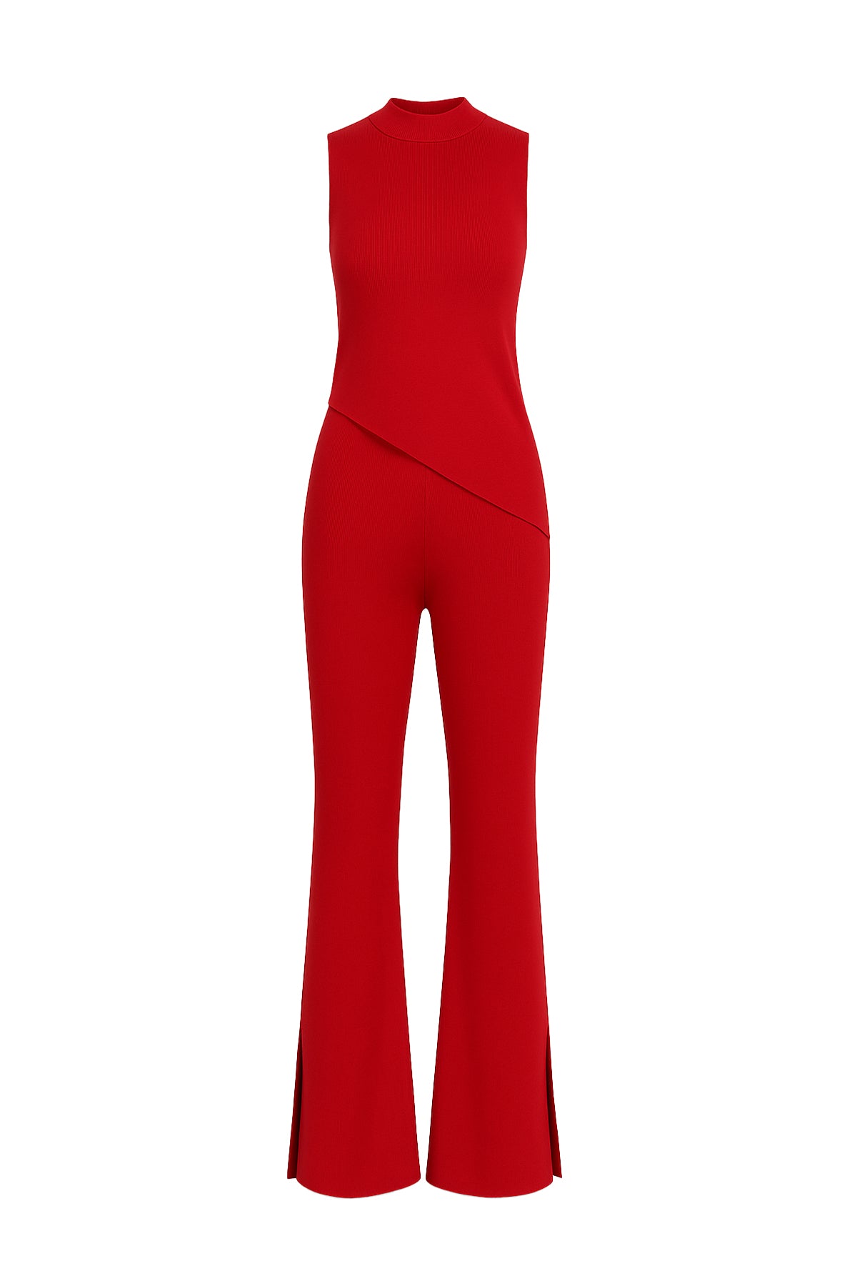 Knit Asymmetric Hem Top and Bottom Set
