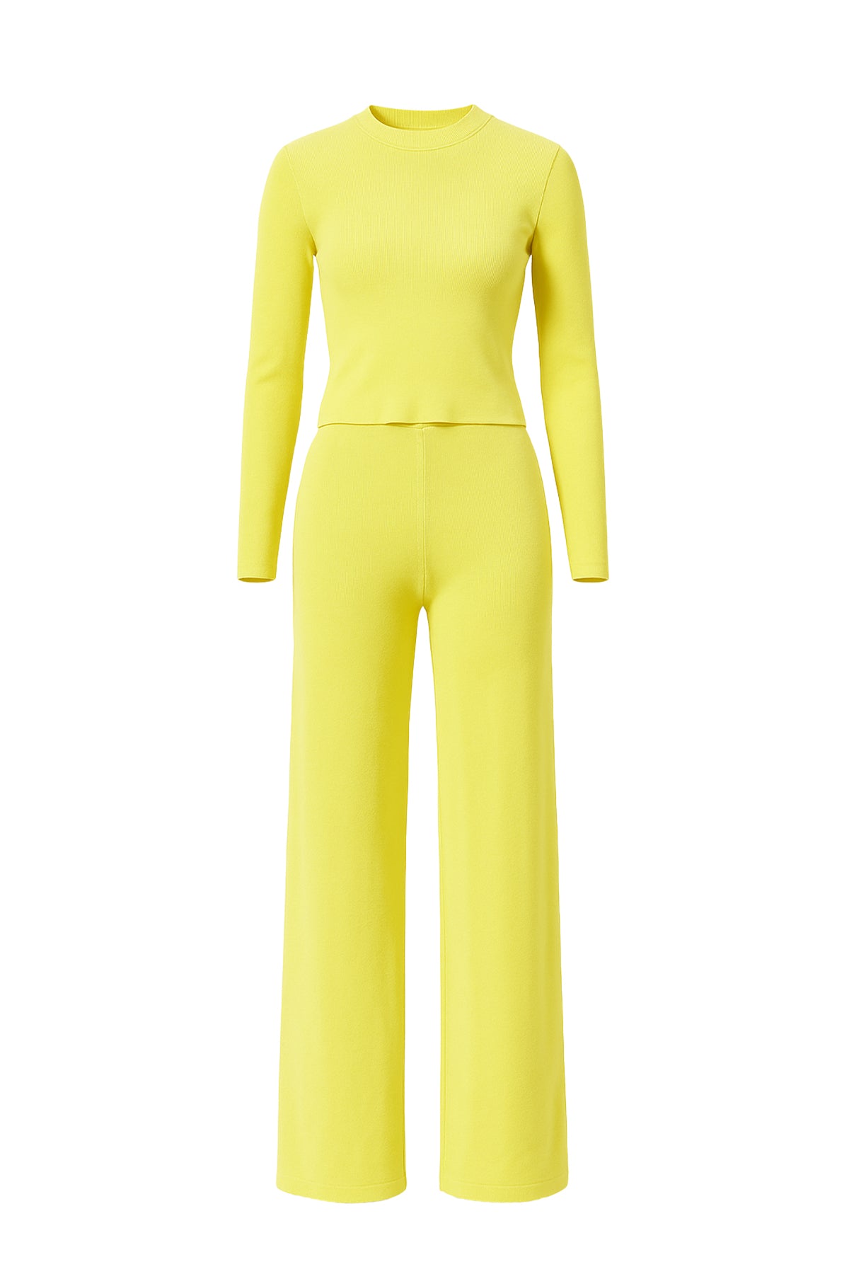 Knit Mock-Neck Top y pantalones Set