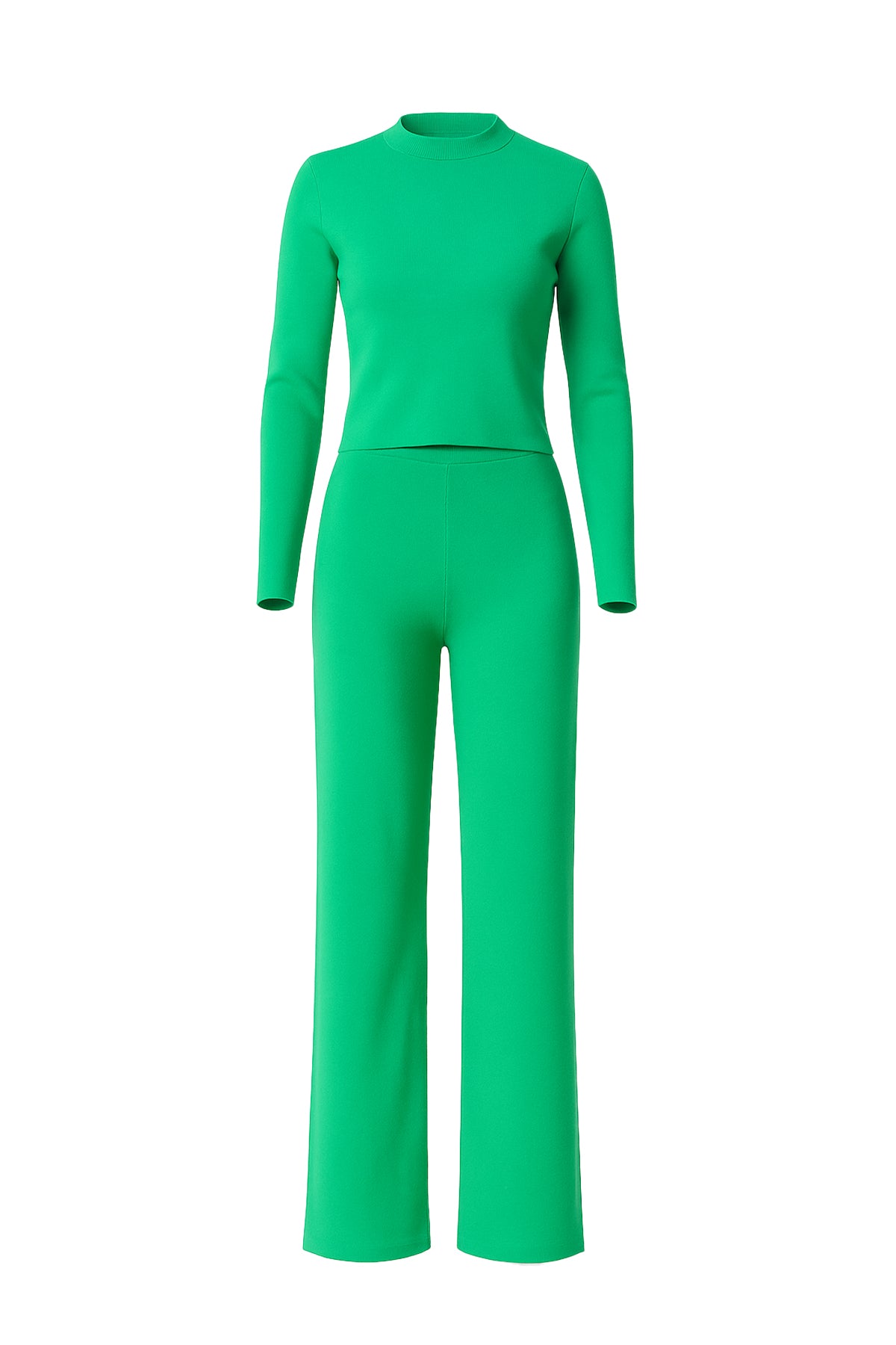 Knit Mock-Neck Top y pantalones Set