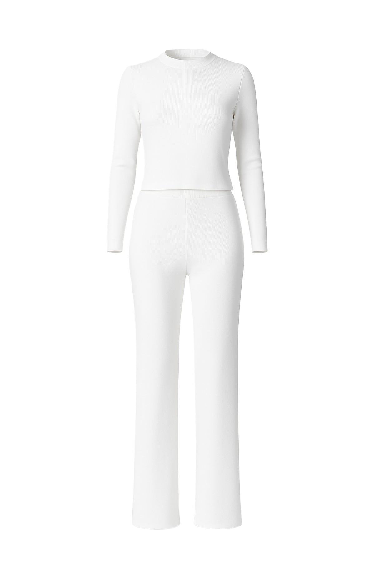 Knit Mock-Neck Top y pantalones Set