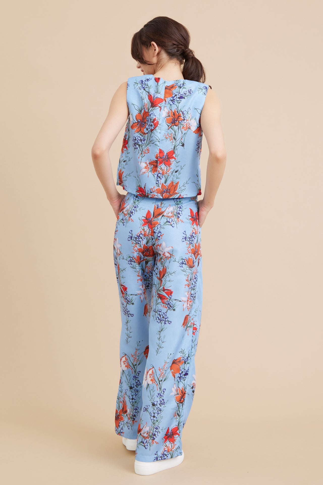 Woven Print Top and Pants Set