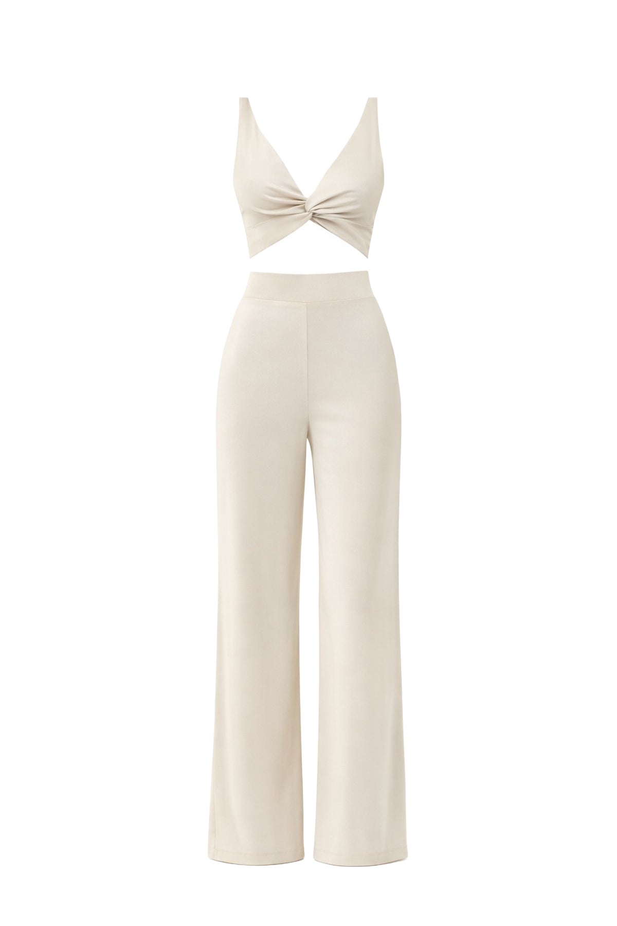 Twisted Front Crop Top & Wide Leg Pants