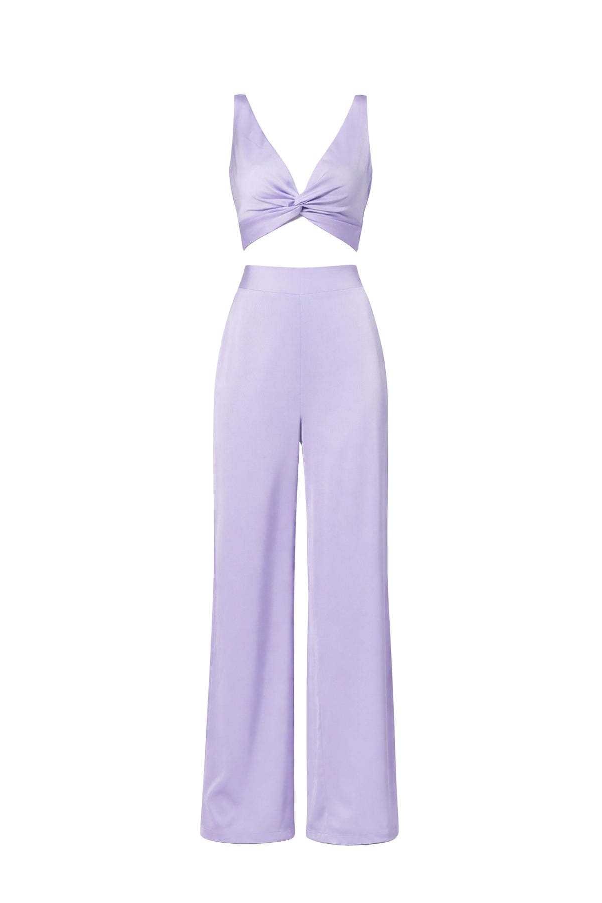 Twisted Front Crop Top & Wide Leg Pants