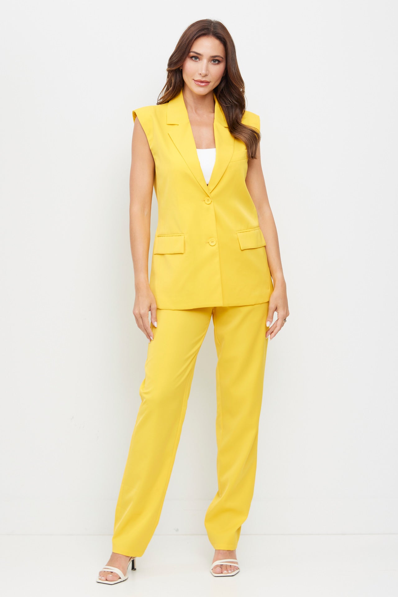 Sleeveless Blazer and Pants Set