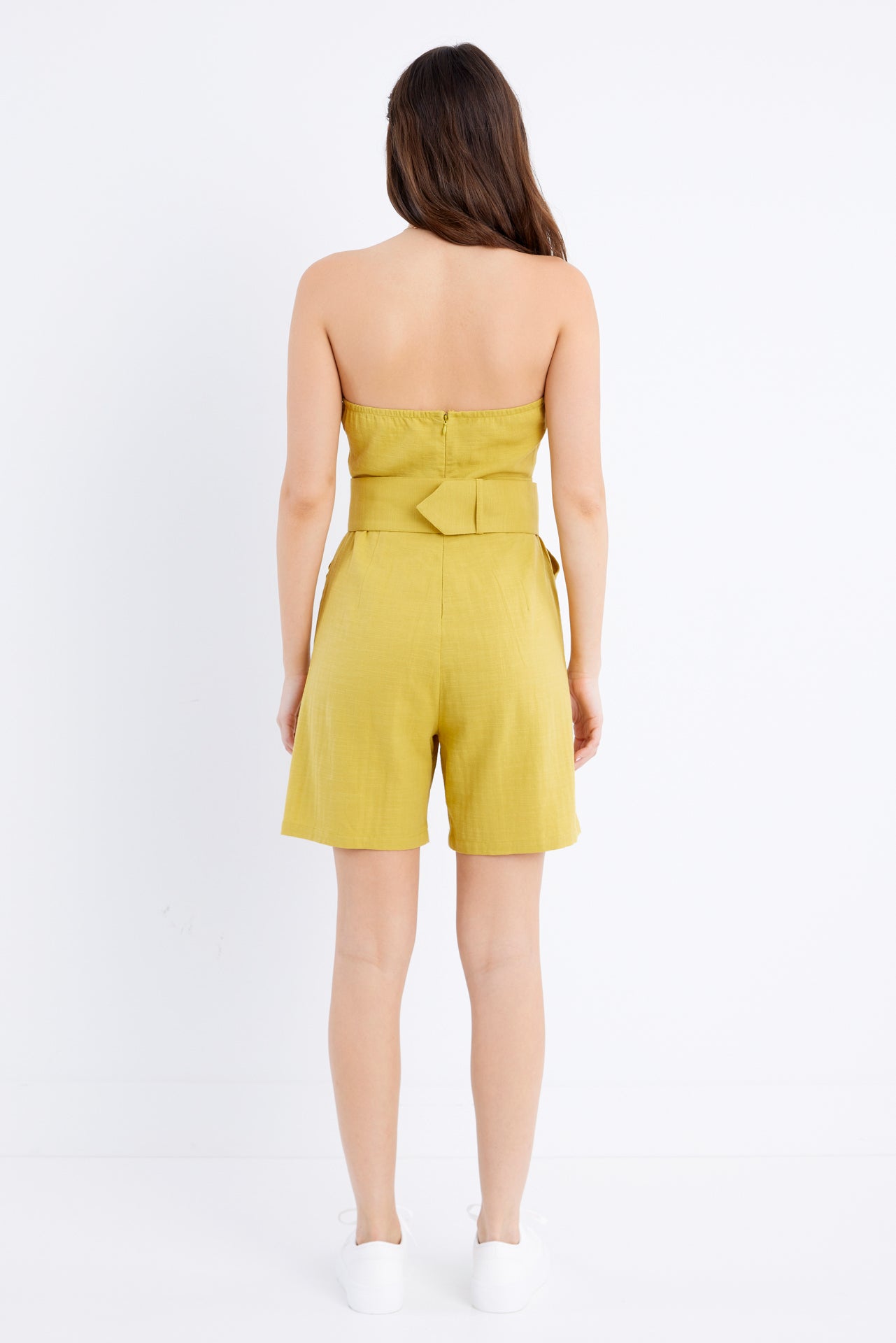 Tube Bottoms Romper With Belt