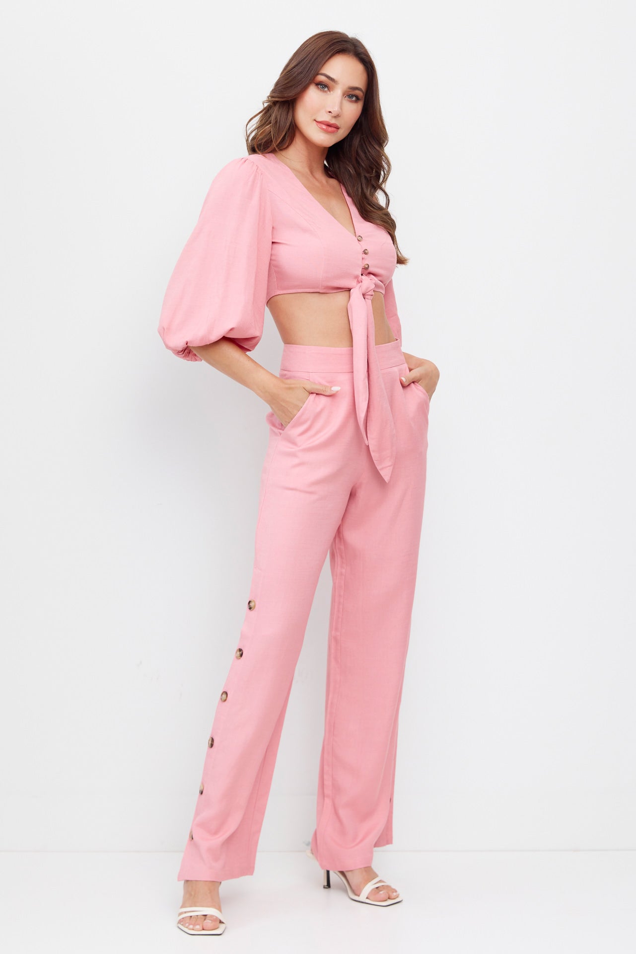 Puff Sleeve Top and  Pant Set