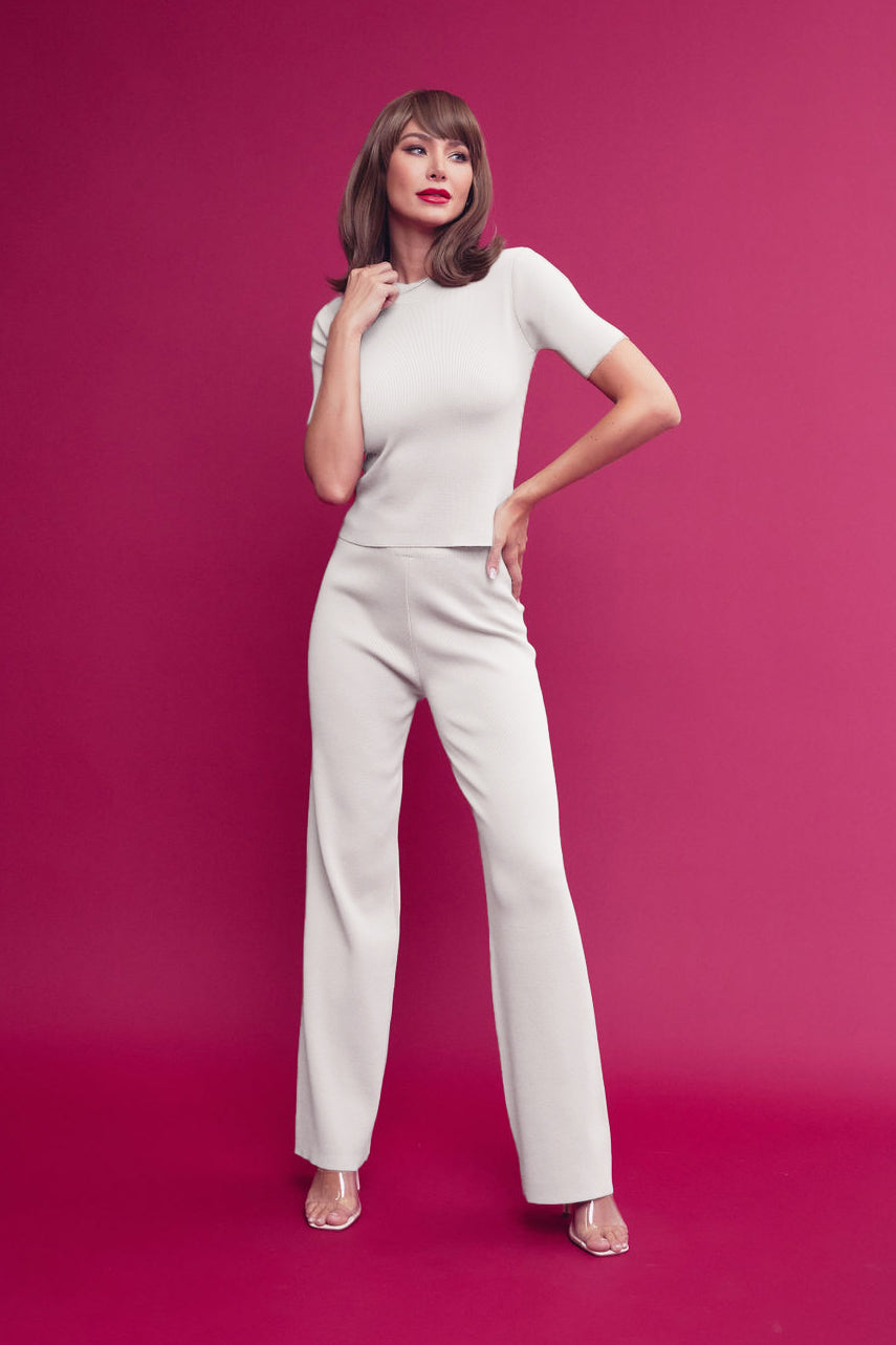Knit Short Sleeve Top and Pants Set