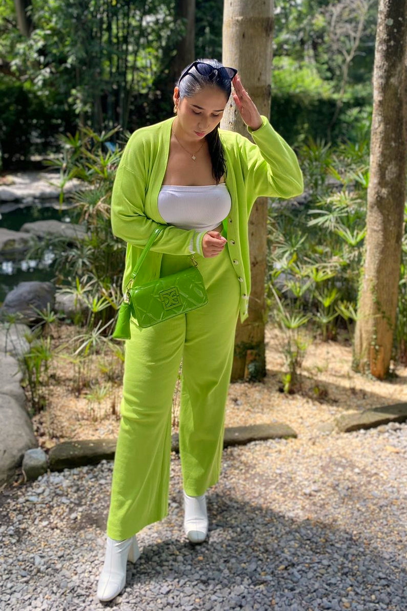 Knit Cardigan and Pants Set