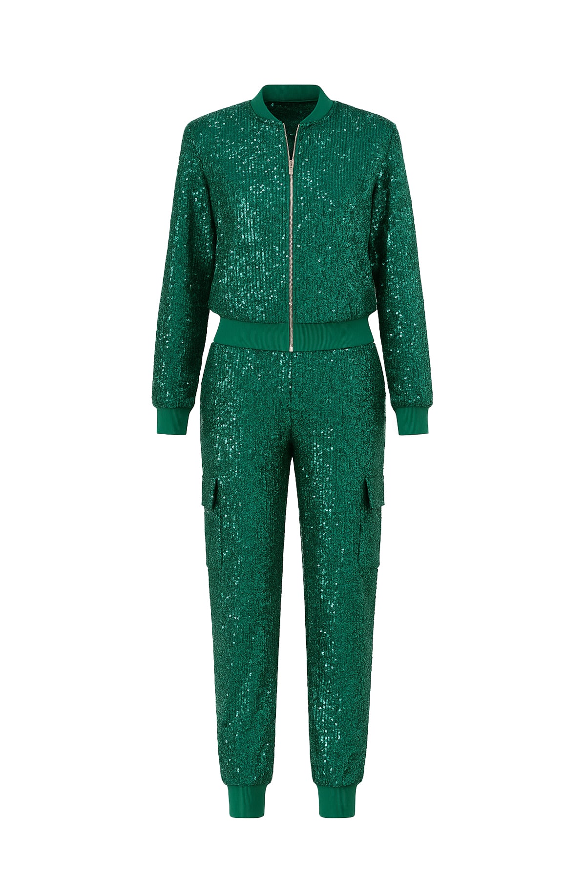 Sequin Zip Up & Jogger Set