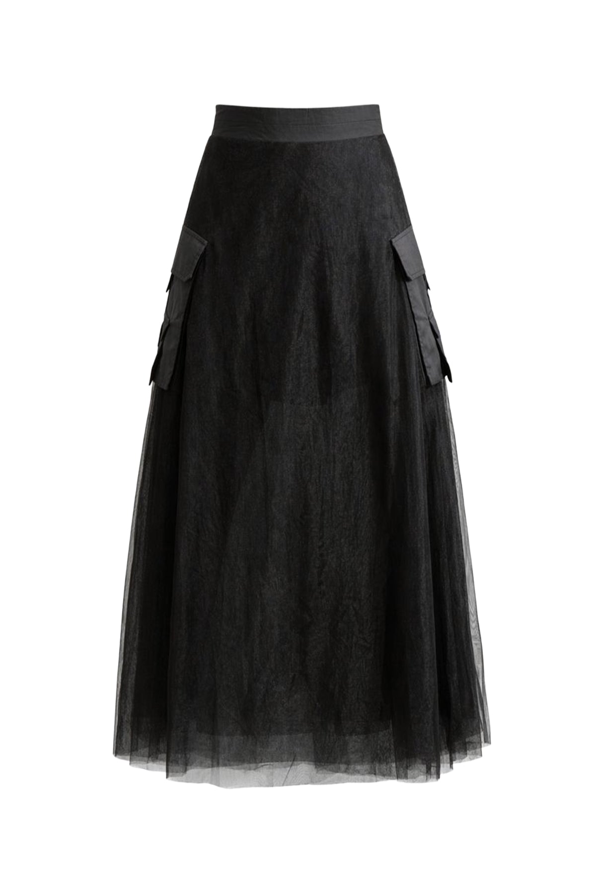 Woven Tulle Skirt with Cargo Pockets