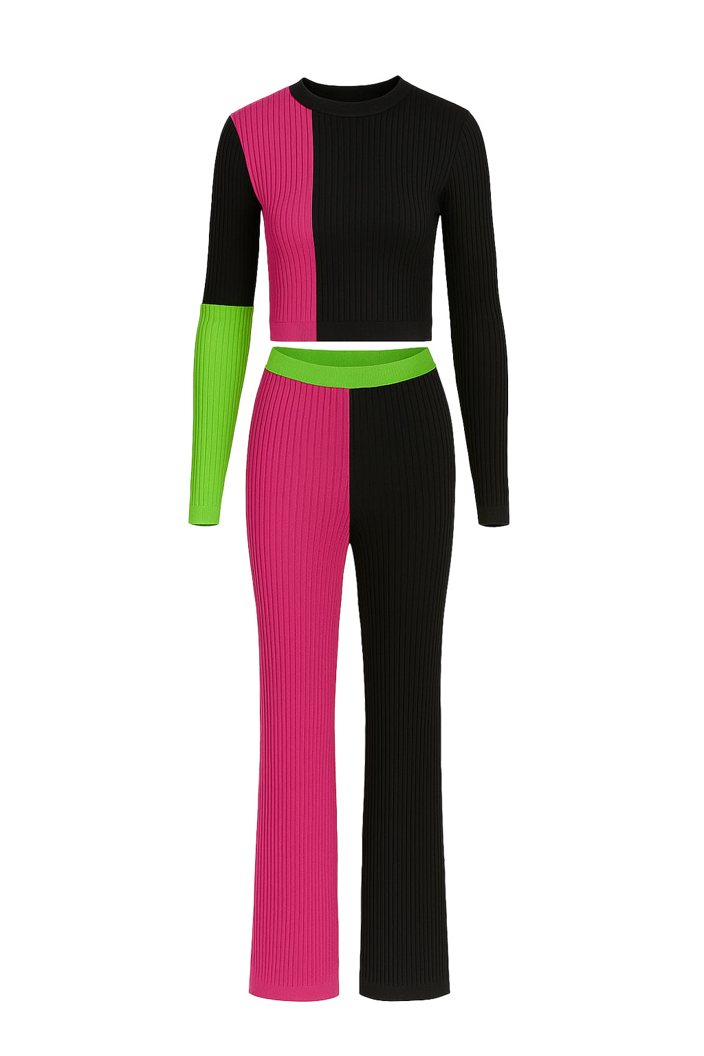 Knit Colorblock Top and Pants Set
