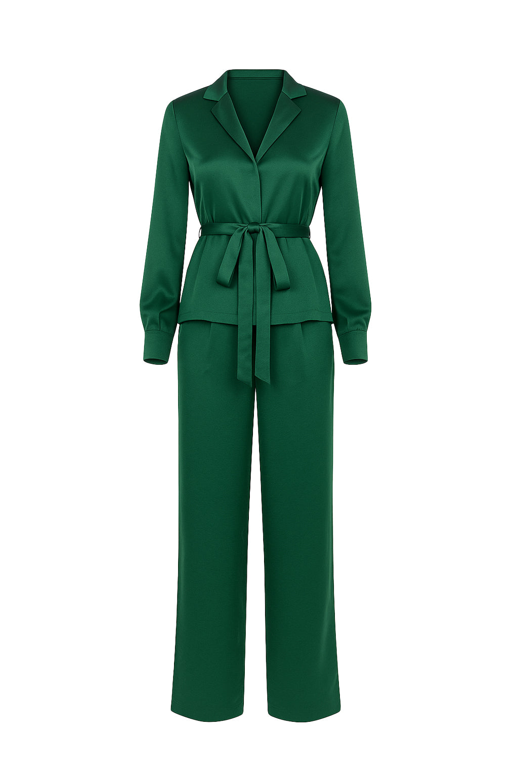 Woven Blouse With Tie and Pants Set