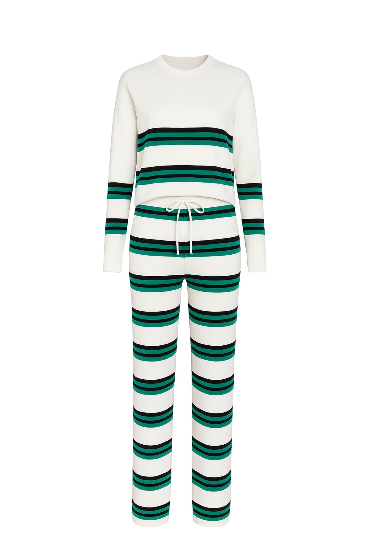 Knit Stripe Long Sleeve Top and Pants Set