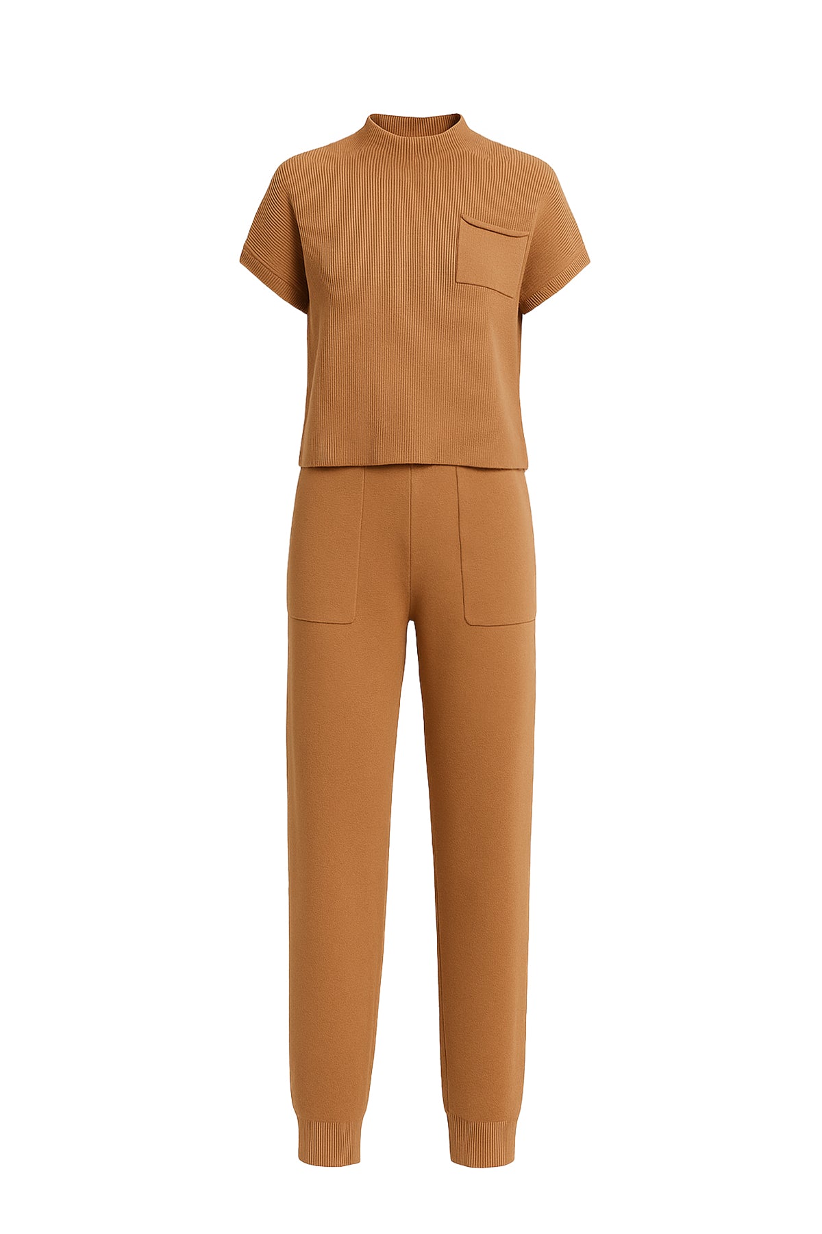 Knit Short Sleeve Top and Jogger Pants Set