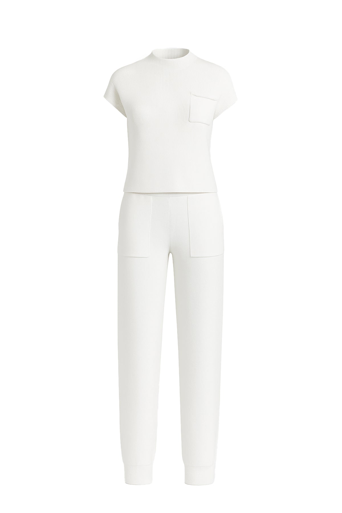 Knit Short Sleeve Top and Jogger Pants Set