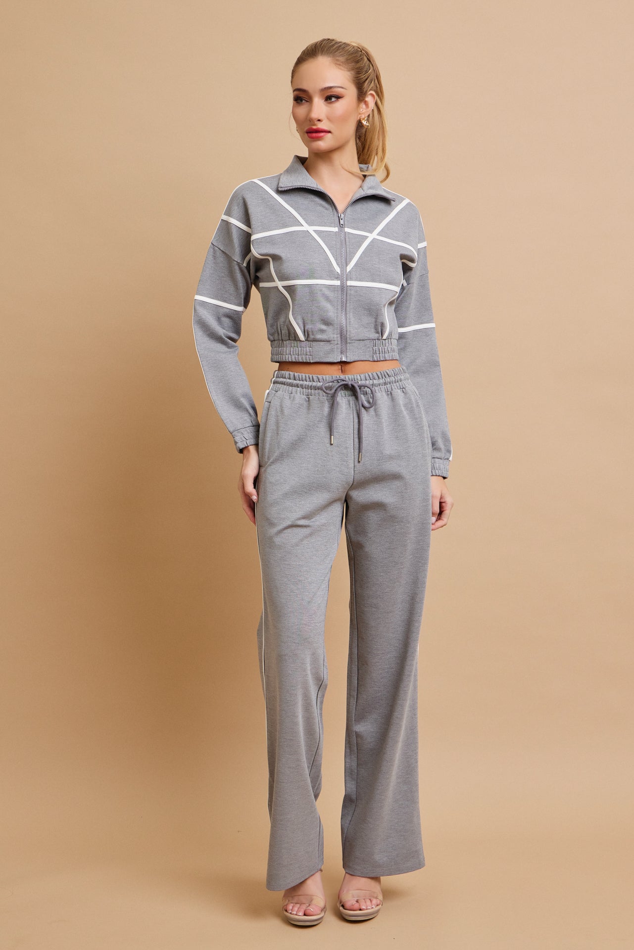 Andrea Knit tracksuit with contrast stripes