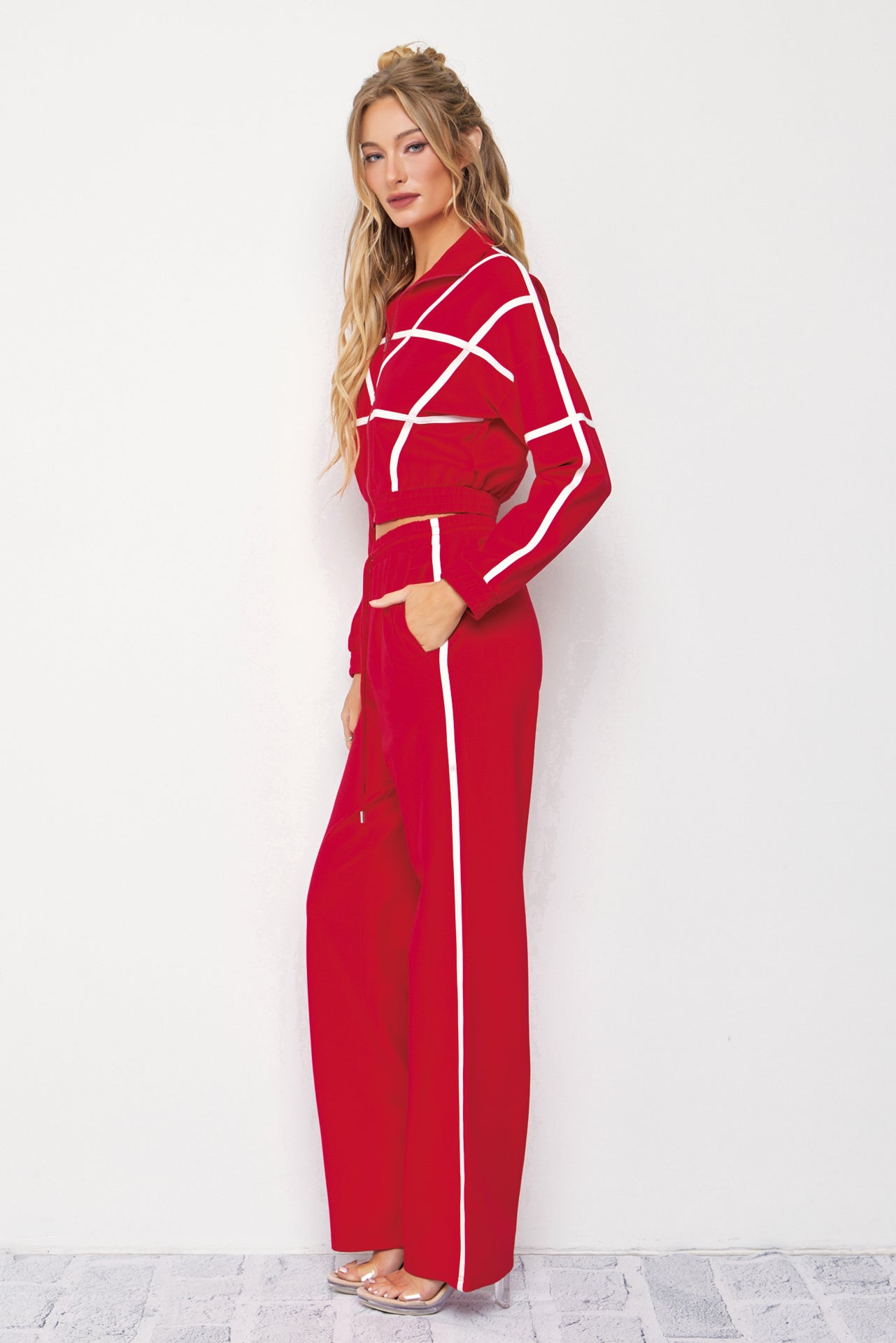 Andrea Knit tracksuit with contrast stripes