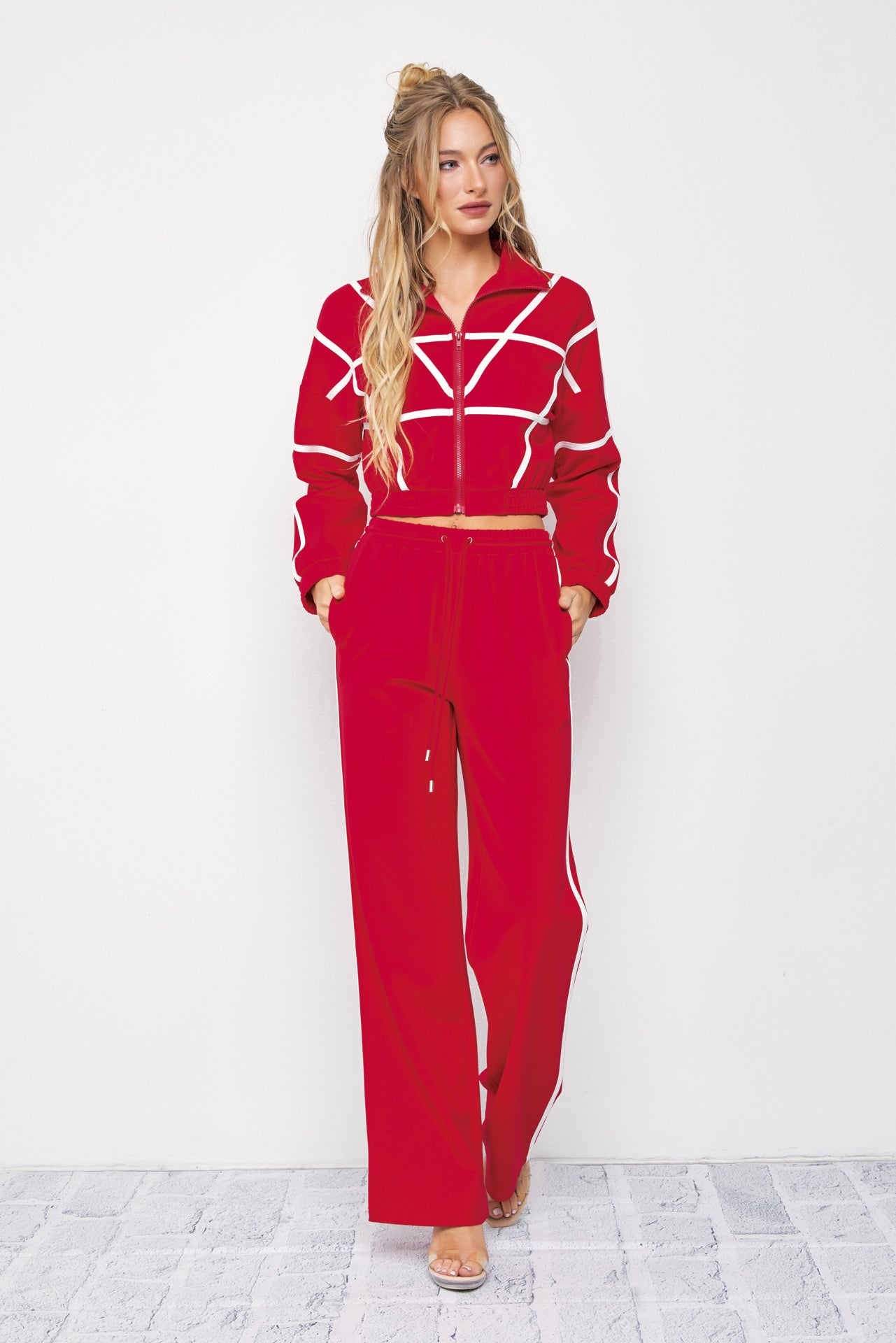Andrea Knit tracksuit with contrast stripes