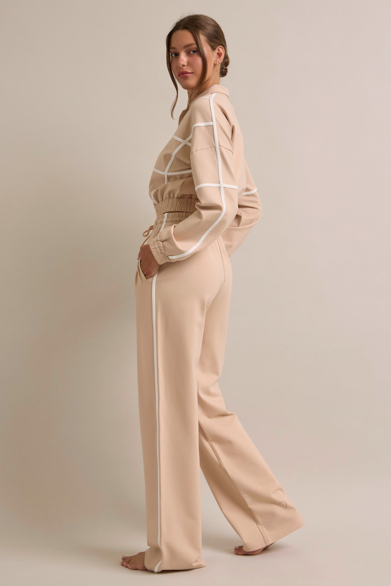 Andrea Knit tracksuit with contrast stripes