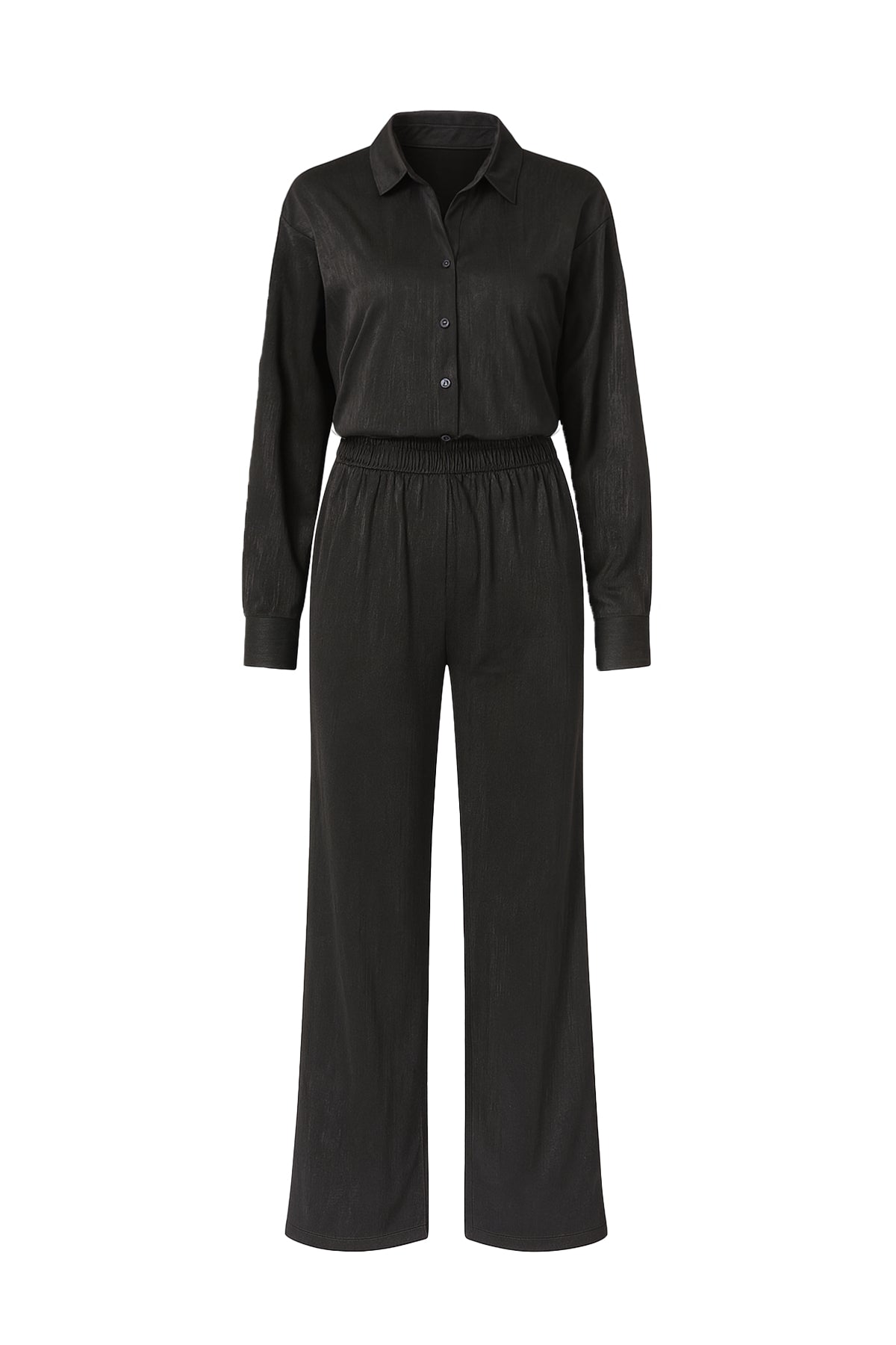 Knit Button Down Shirt and Pants Set
